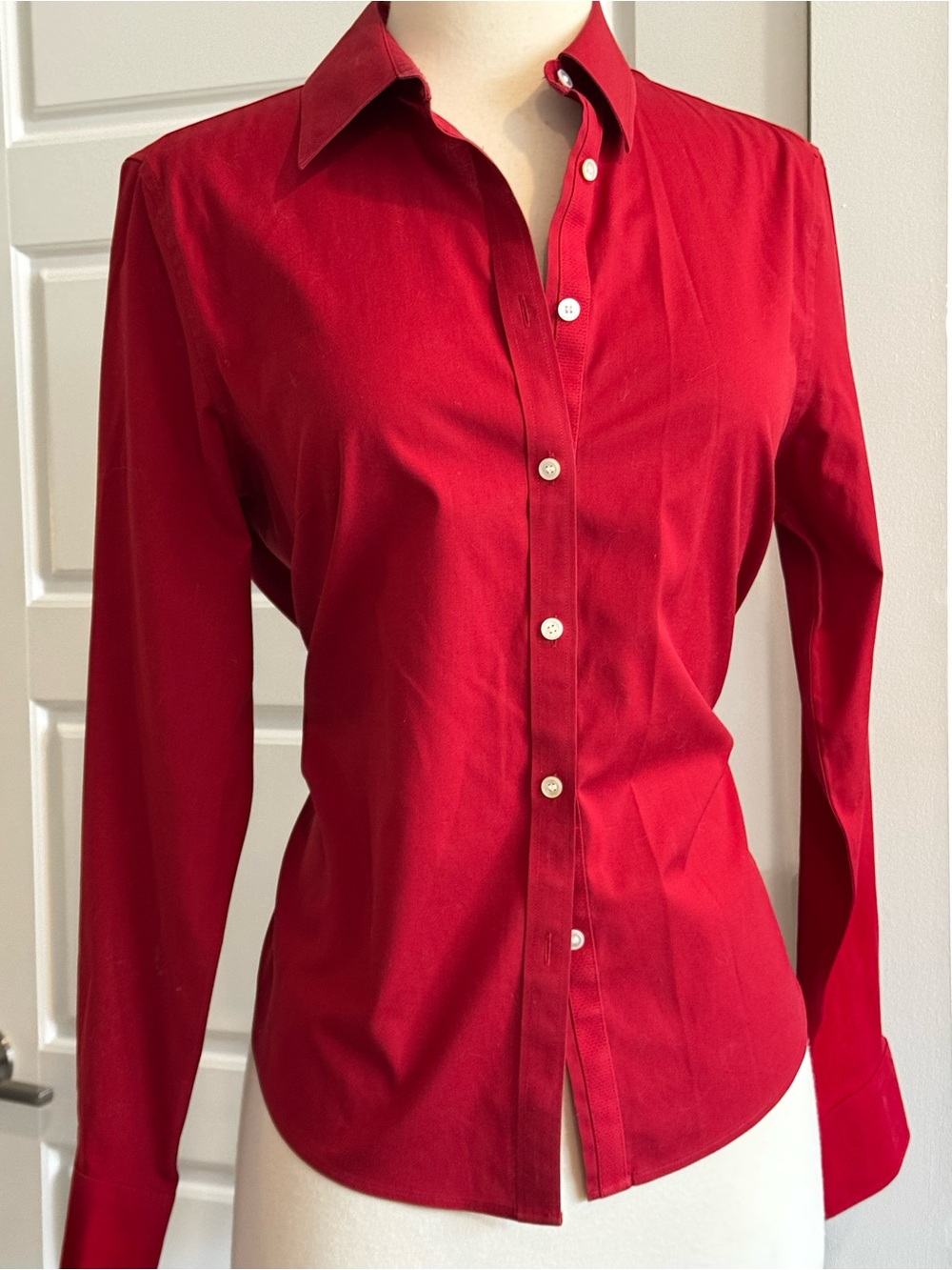 Talbots Vibrant Red Tailored Button-Down Shirt